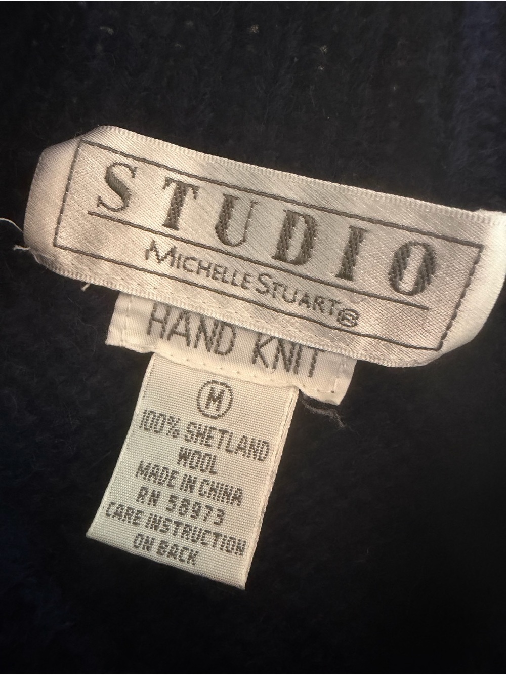 VTG 90s Studio Michelle Stuart Chunky Hand Knit Shetland Wool Oversized Sweater - Picture 12 of 14